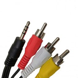 3.5 mm to RCA/AV Camcorder Video Cable, 3.5mm Male to 3RCA Male Plug Stereo Audio Video AUX Cable for Smartphones, MP3, Speakers, Home Theater (3.5 Straight to 3 RCA 1.22m)