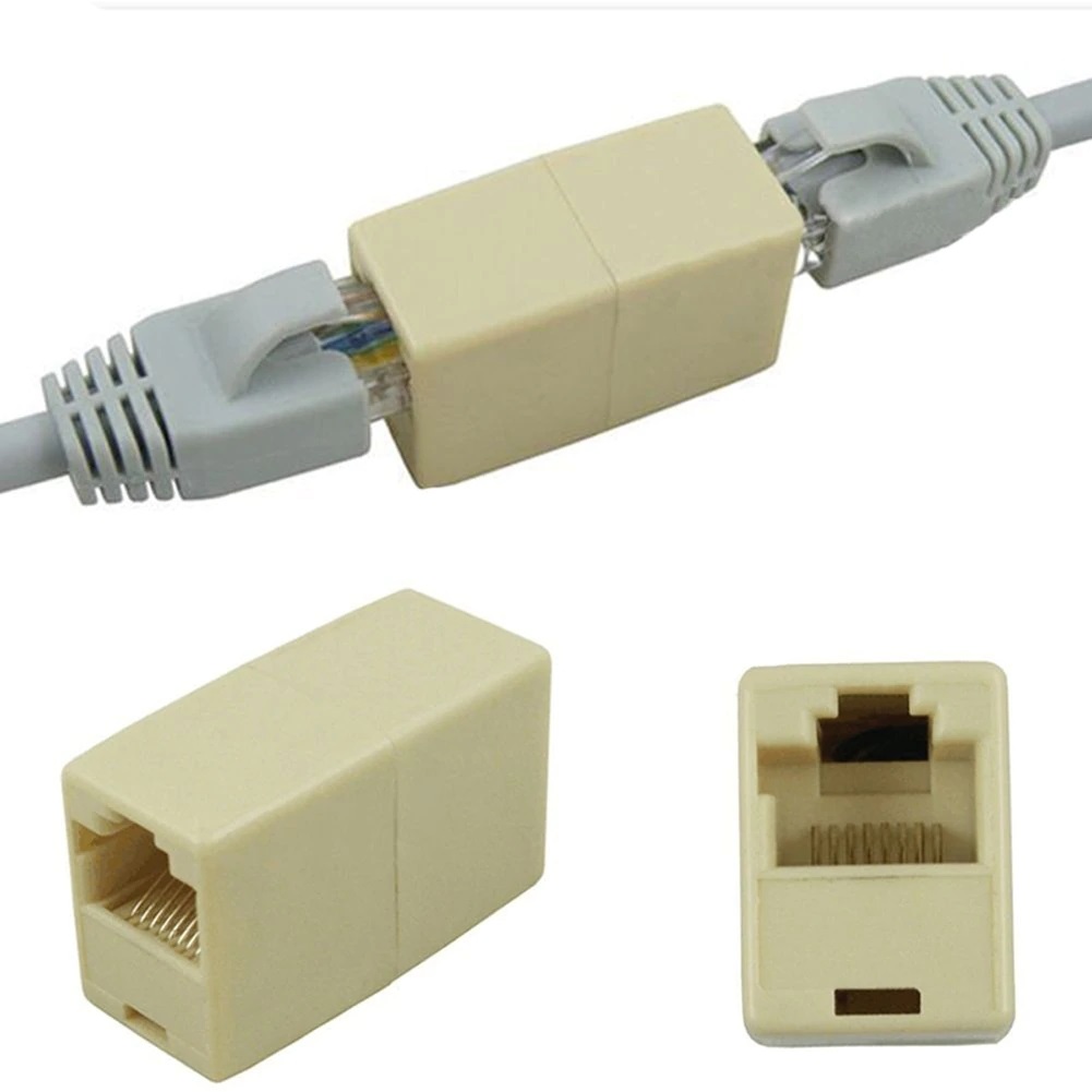Network Ethernet Dual Straight Head Lan Cable Joiner Coupler RJ45 CAT 5 5E 6 6a Extender Plug Network Cable Connector