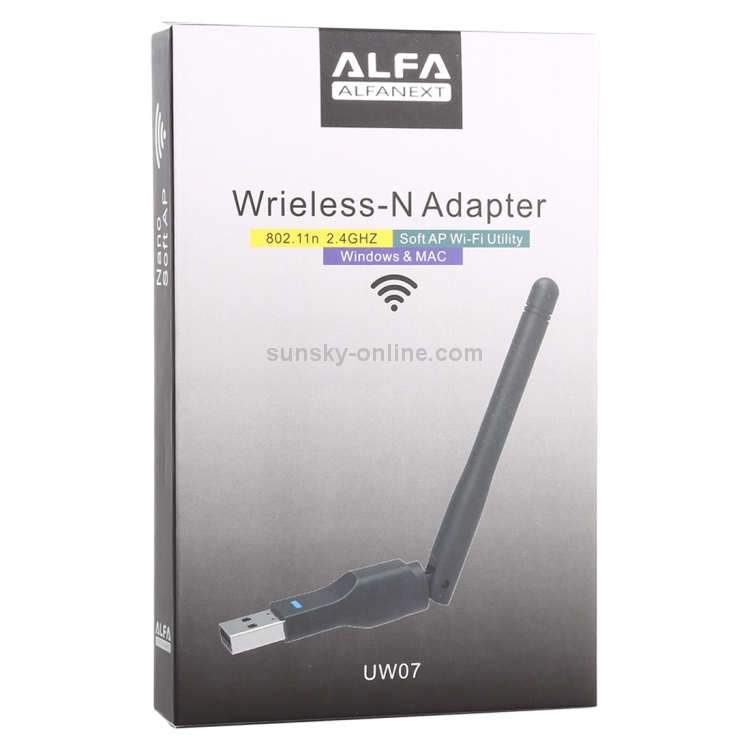 ALFA Wireless WiFi USB Network Adapter with Antenna UW07