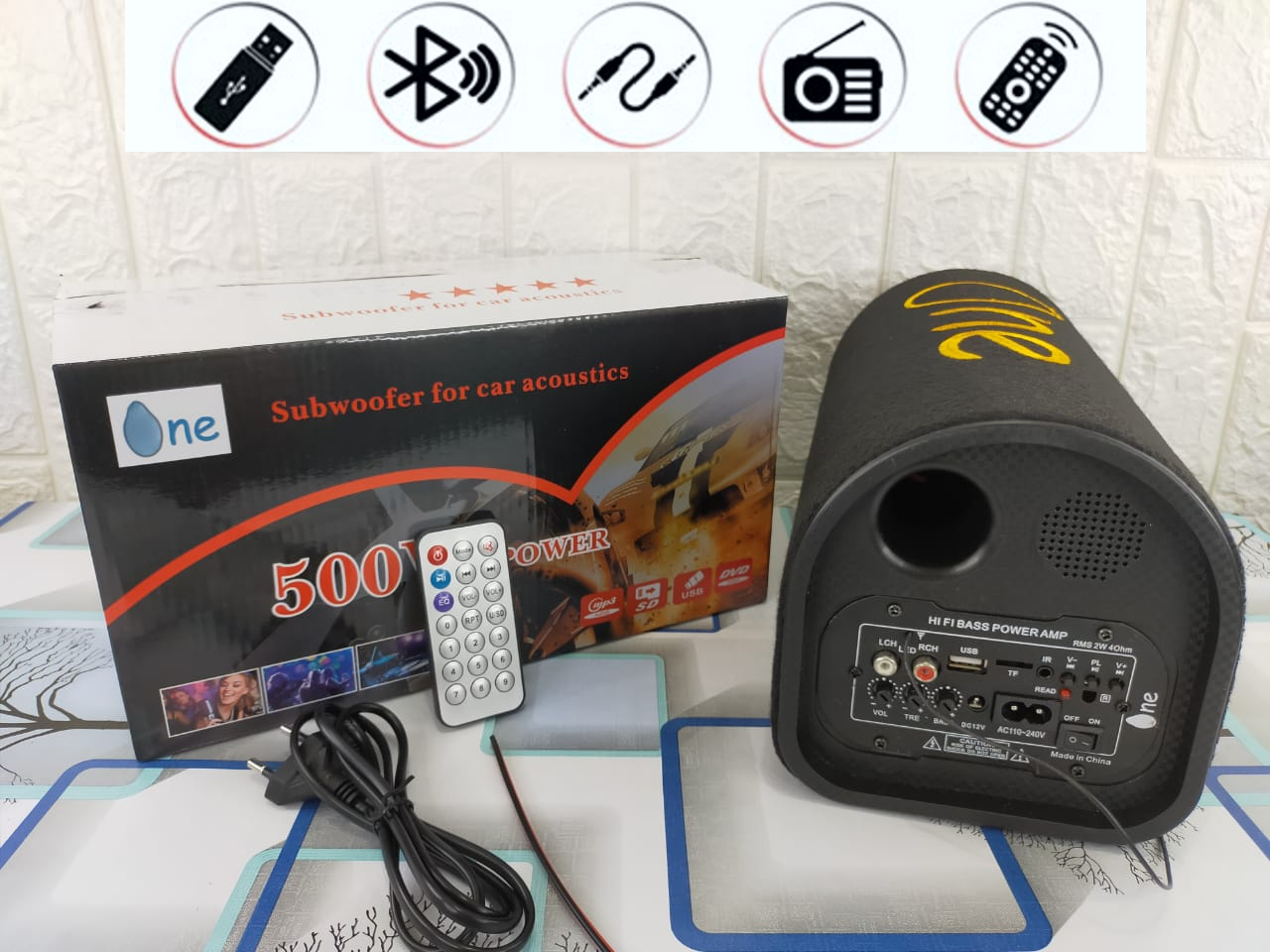 Speaker Subwoofer Tube 5 inch With Remote /Speaker One Subwoofer