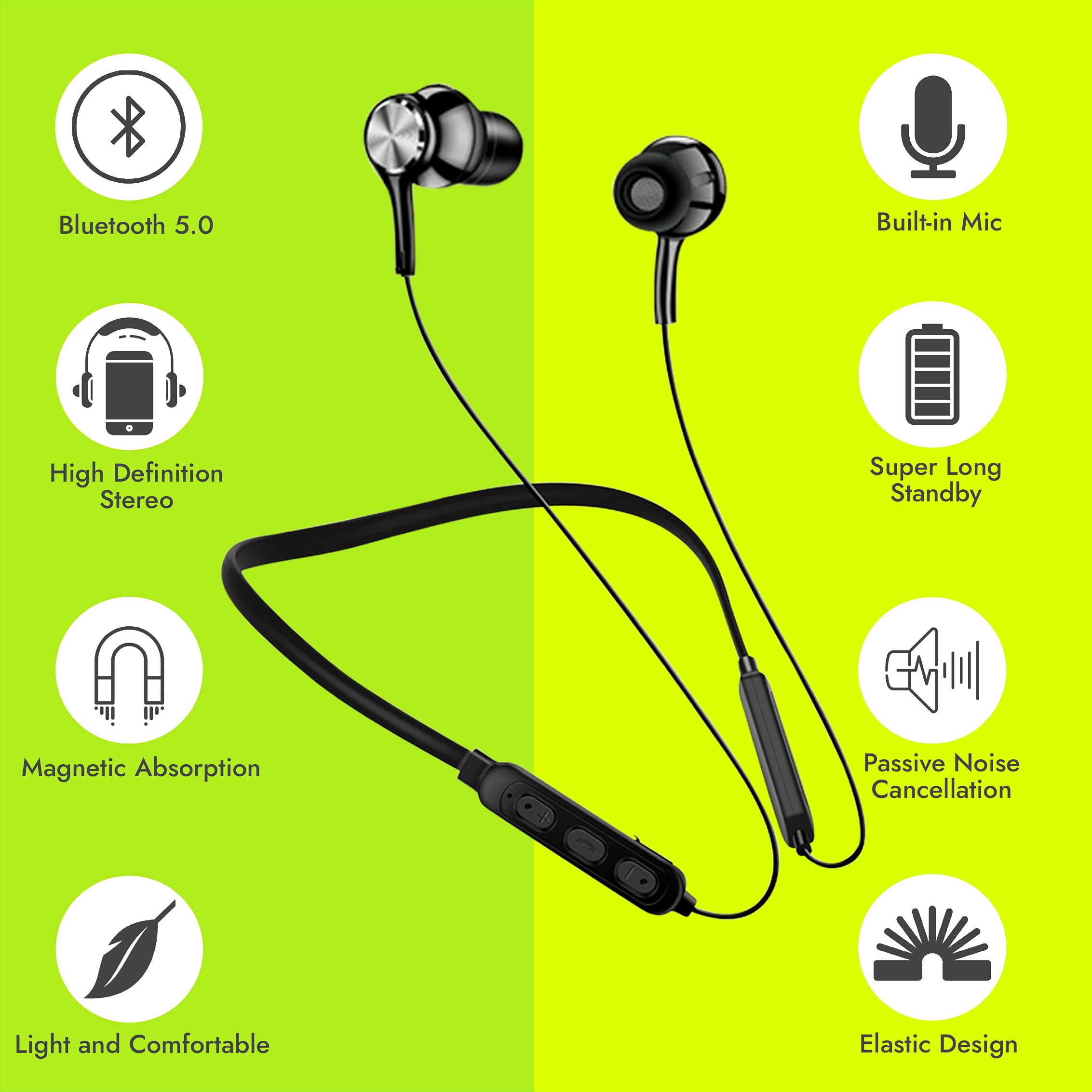 Bluetooth Wireless SPORTS Magnetic Stereo Neckband Headphone