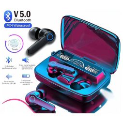 M19 Tws wireless earbuds Touch Wateroof Led display with 3000mAh powerbank box 2021 new trendy product 9D Surround sound and deep base earbuds